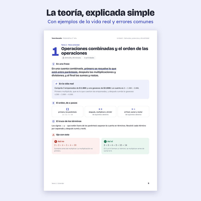 Teoría explicada paso a paso