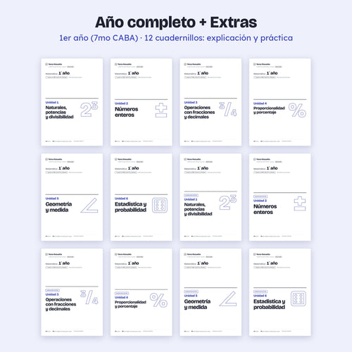 1er año (7mo CABA) · Año completo + Extras