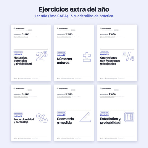 1er año (7mo CABA) · Ejercicios extra del año