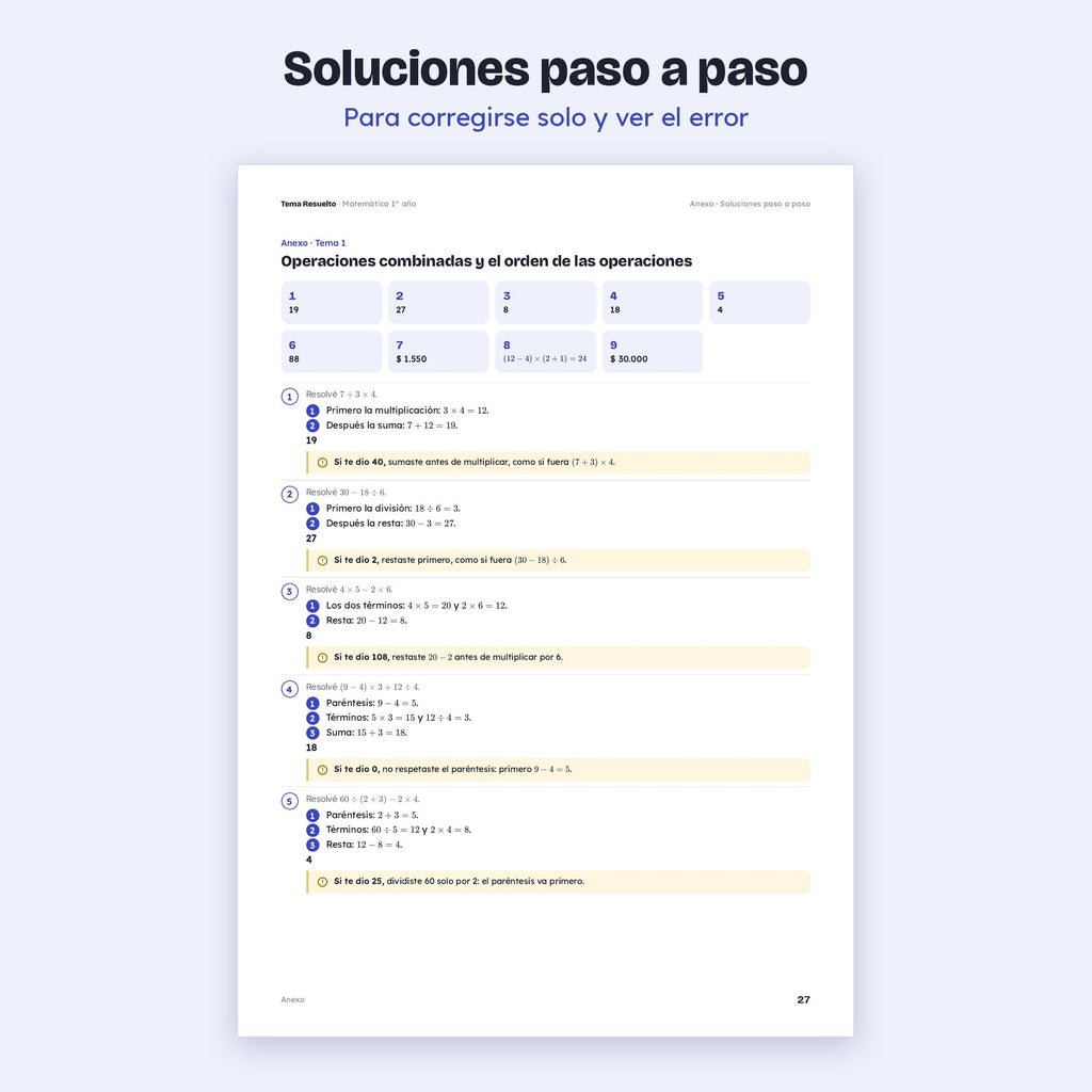 1er año (7mo CABA) · Ejercicios extra del año – Soluciones paso a paso