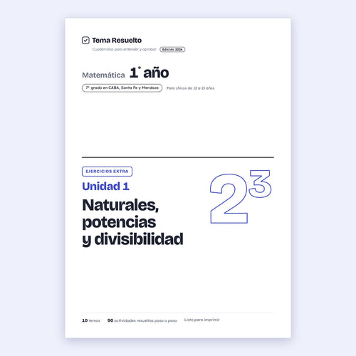 1er año (7mo CABA) · Unidad 1: Ejercicios extra