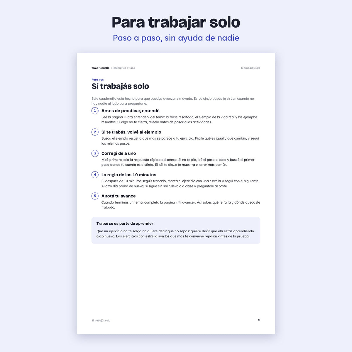 1er año (7mo CABA) · Unidad 2: Enteros – Página para trabajar solo