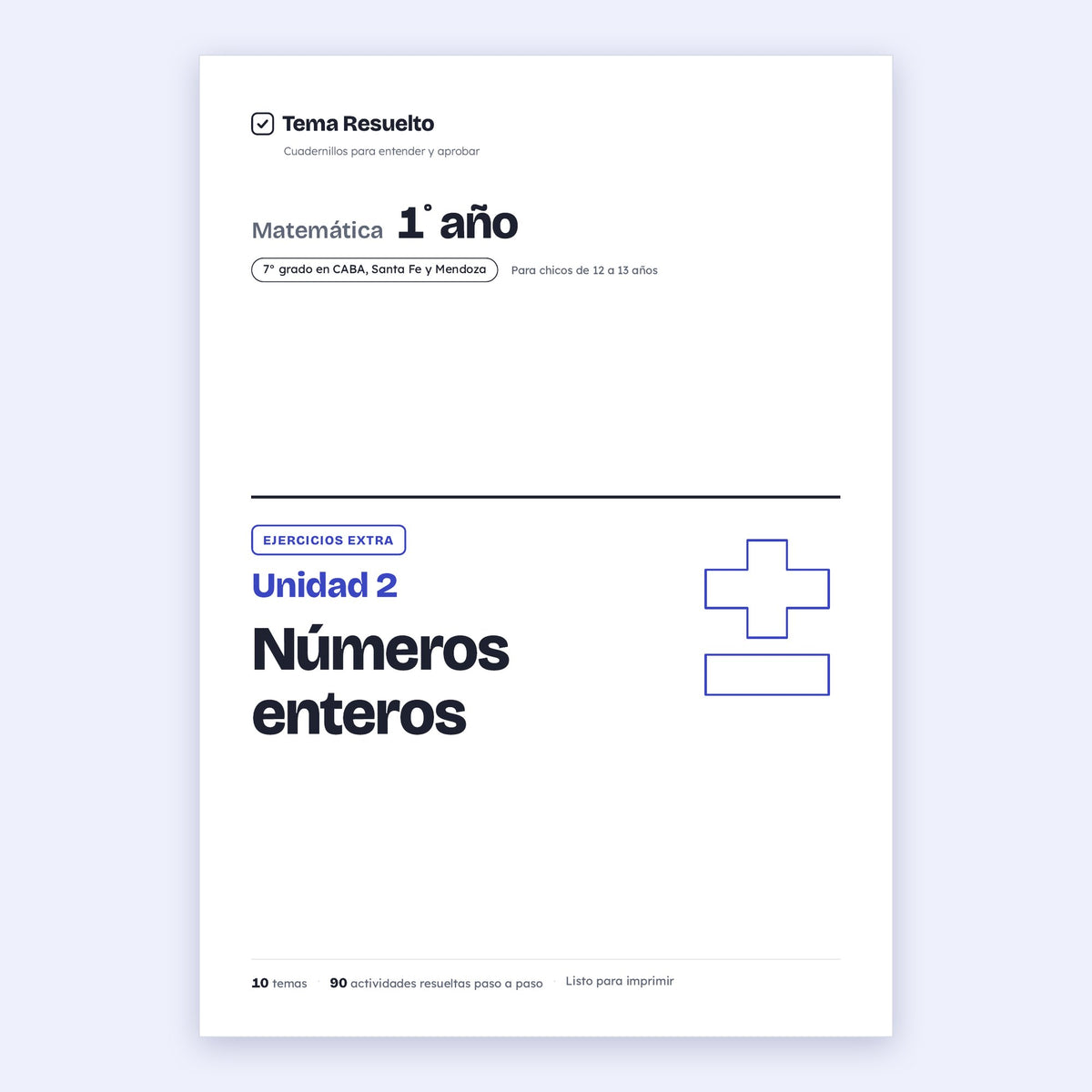 1er año (7mo CABA) · Unidad 2: Ejercicios extra – Portada