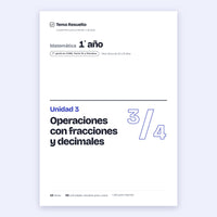 1er año (7mo CABA) · Unidad 3: Fracciones y decimales – Portada
