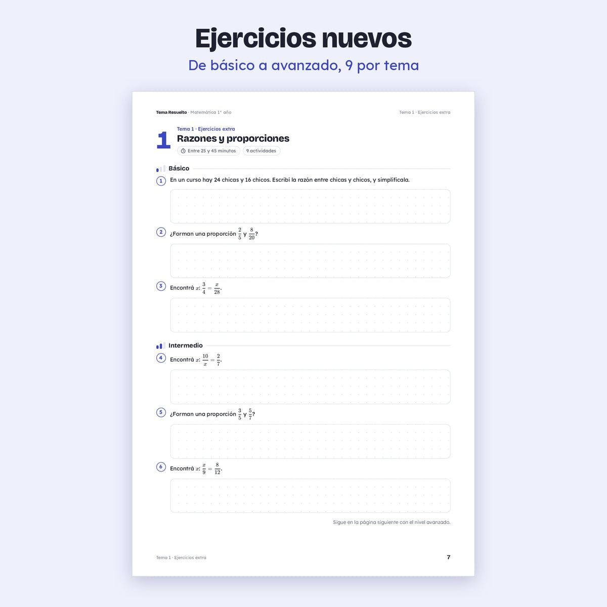 1er año (7mo CABA) · Unidad 4: Ejercicios extra – Ejercicios de práctica