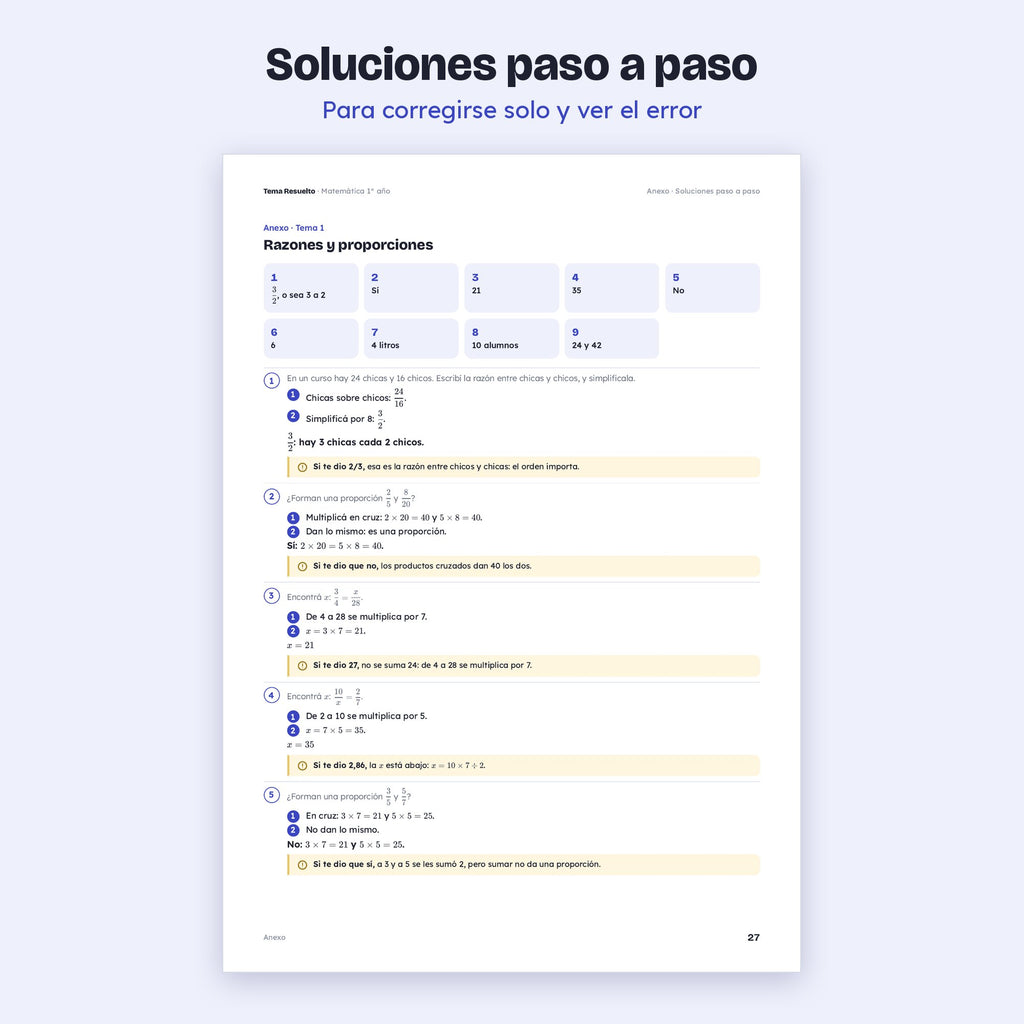 1er año (7mo CABA) · Unidad 4: Ejercicios extra – Soluciones paso a paso