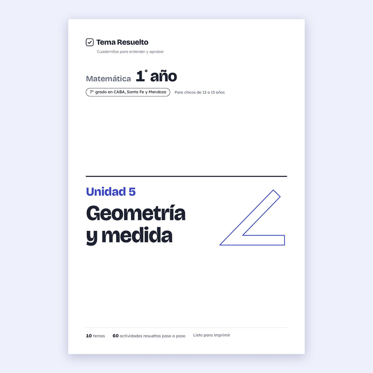 1er año (7mo CABA) · Unidad 5: Geometría – Portada