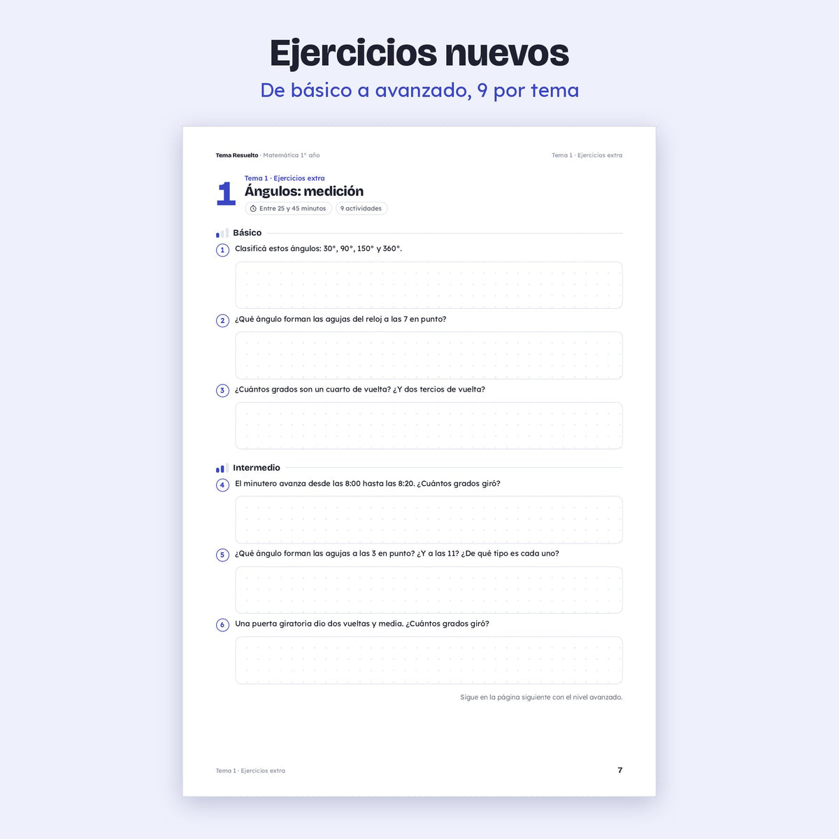 1er año (7mo CABA) · Unidad 5: Ejercicios extra – Ejercicios de práctica