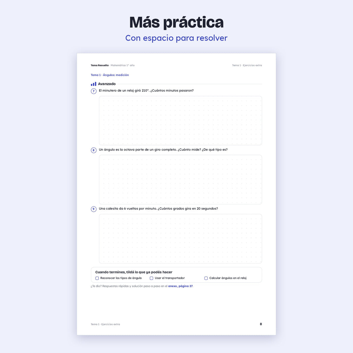 1er año (7mo CABA) · Unidad 5: Ejercicios extra – Más ejercicios de práctica