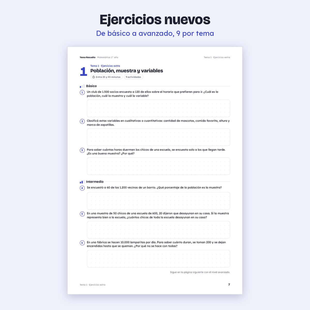 1er año (7mo CABA) · Unidad 6: Ejercicios extra – Ejercicios de práctica