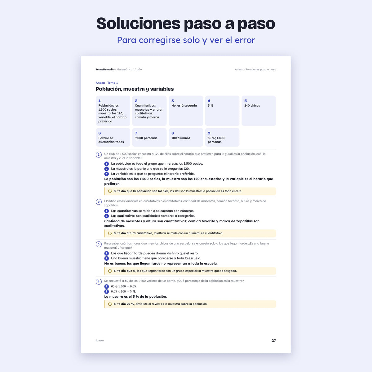 1er año (7mo CABA) · Unidad 6: Ejercicios extra – Soluciones paso a paso