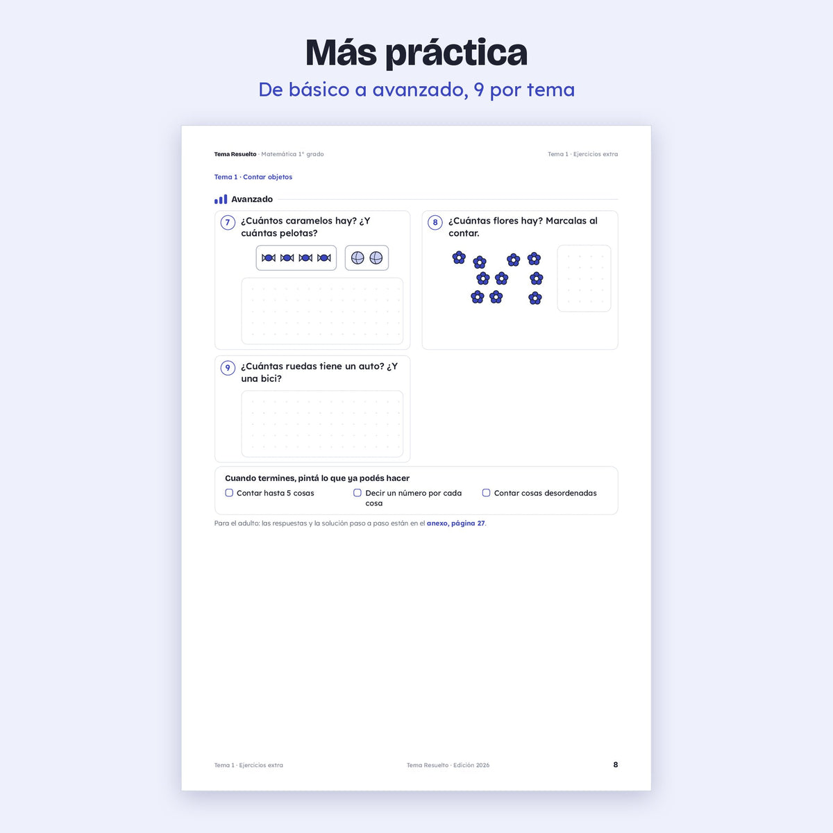 1er grado · Ejercicios extra del año