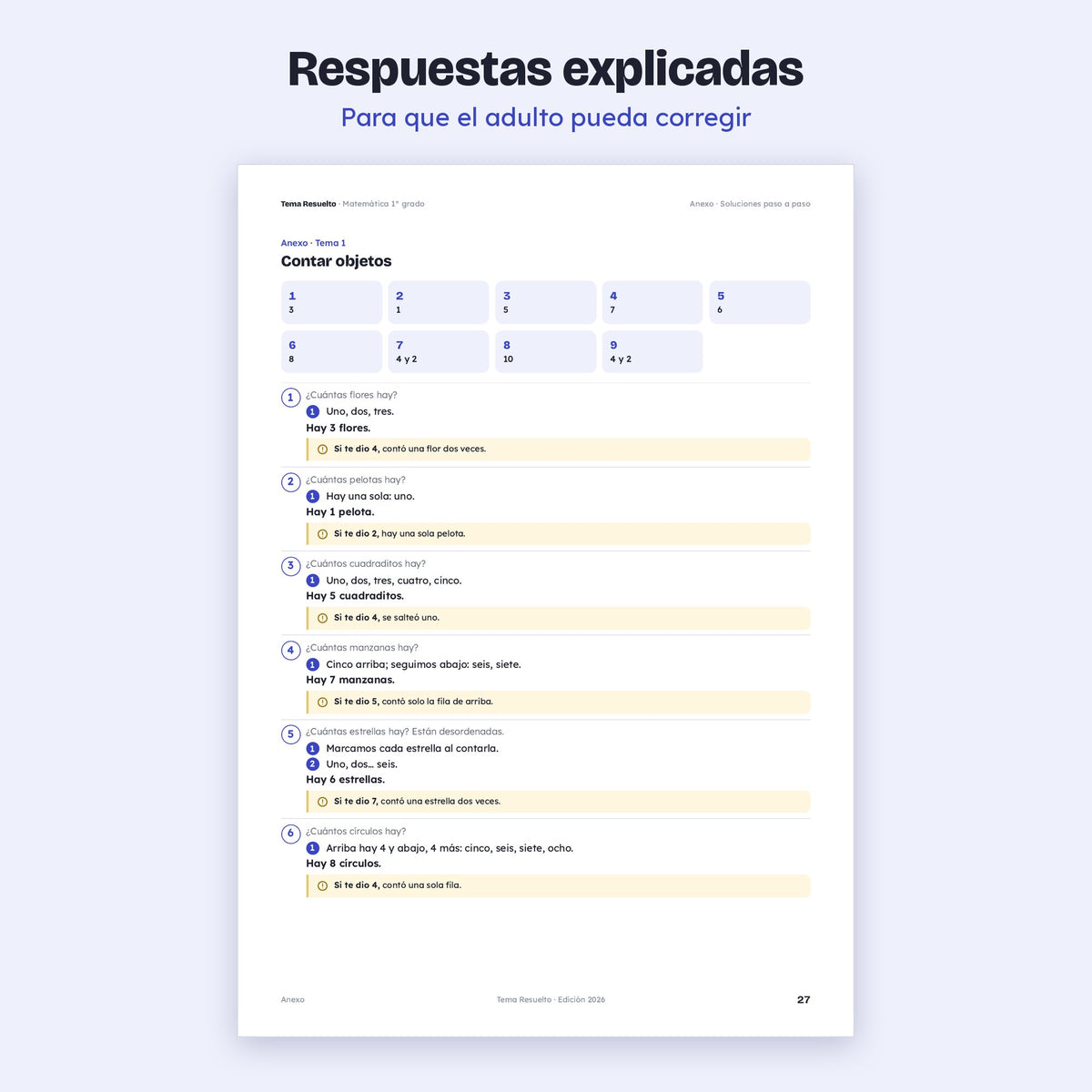 1er grado · Ejercicios extra del año