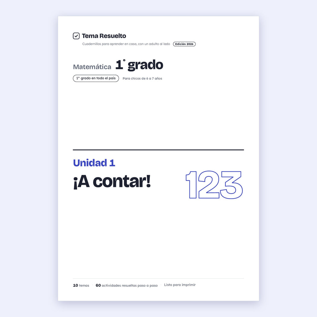 1er grado · Unidad 1: ¡A contar!