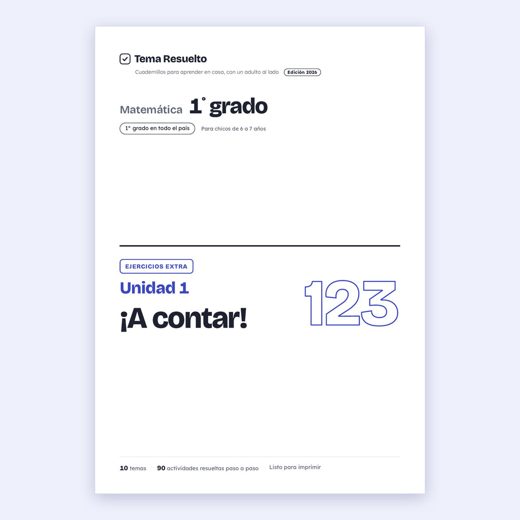 1er grado · Unidad 1: Ejercicios extra