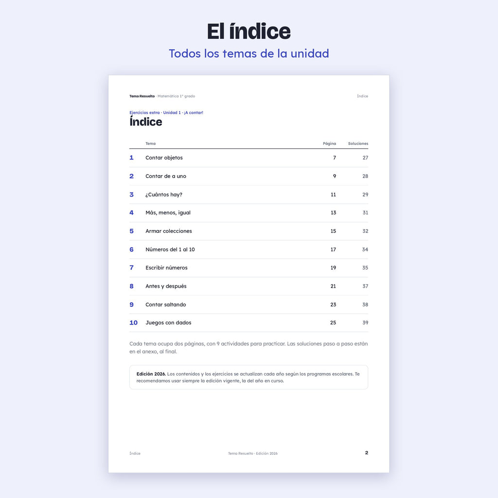 1er grado · Unidad 1: Ejercicios extra