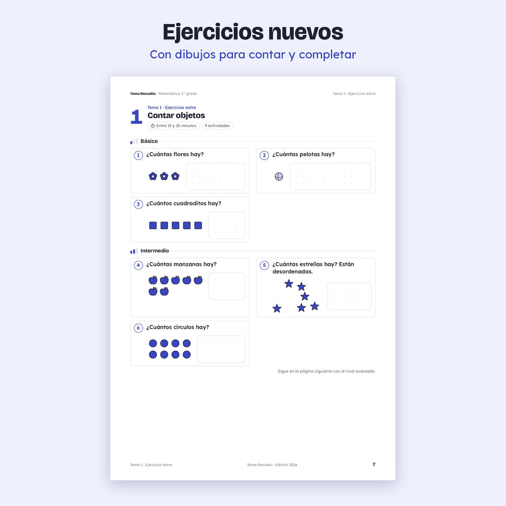 1er grado · Unidad 1: Ejercicios extra