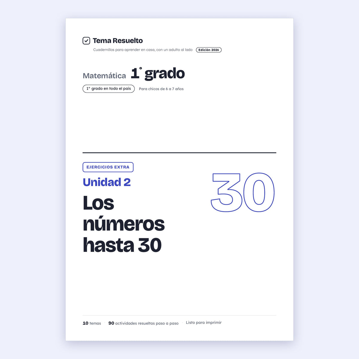 1er grado · Unidad 2: Ejercicios extra
