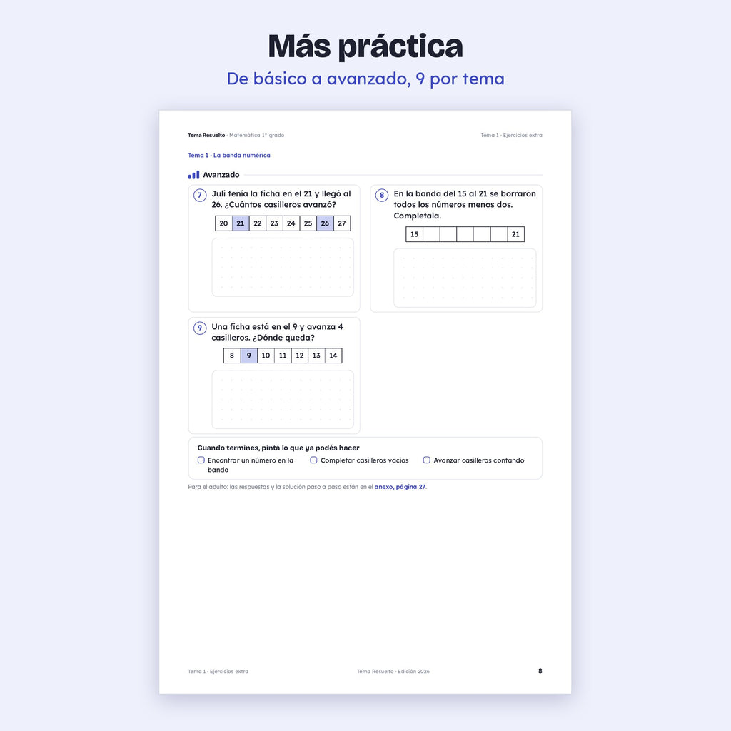 1er grado · Unidad 2: Ejercicios extra