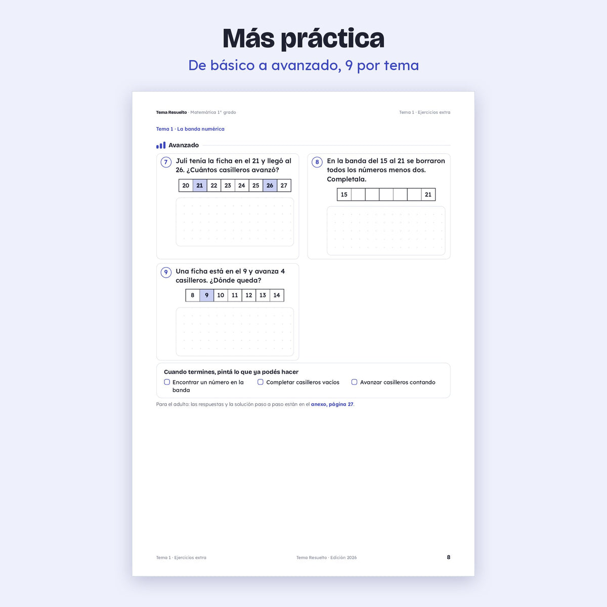 1er grado · Unidad 2: Ejercicios extra