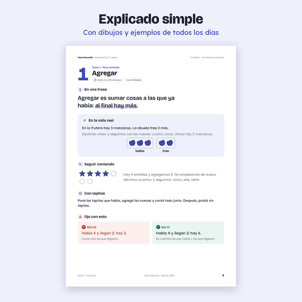1er grado · Unidad 3: Juntamos y sacamos