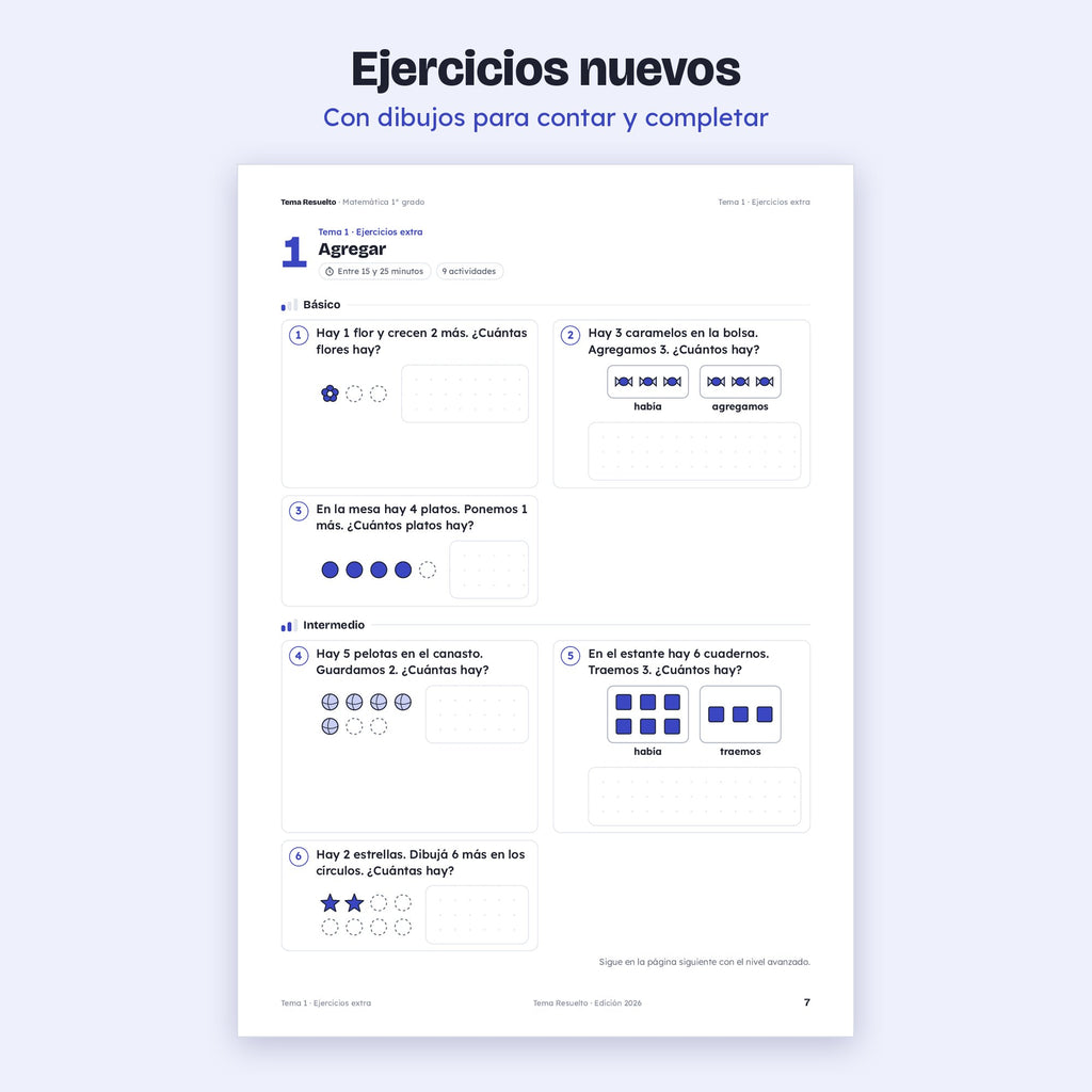 1er grado · Unidad 3: Ejercicios extra