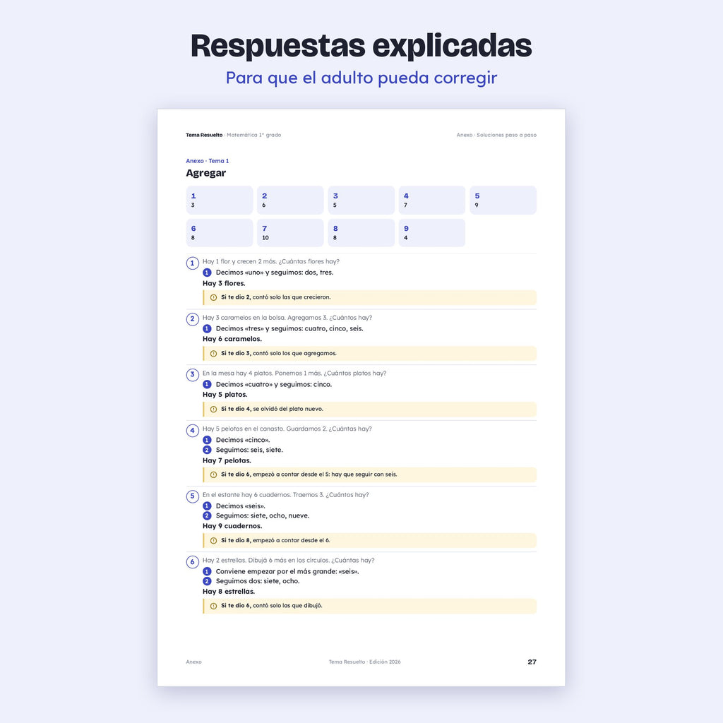 1er grado · Unidad 3: Ejercicios extra