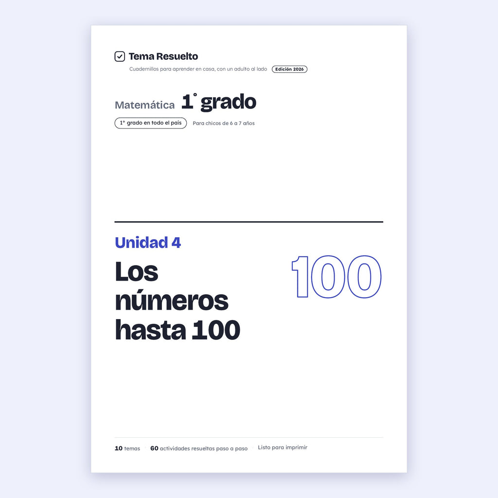 1er grado · Unidad 4: Los números hasta 100