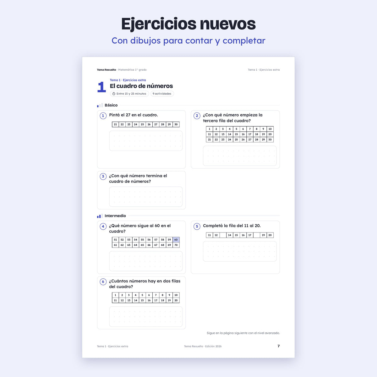 1er grado · Unidad 4: Ejercicios extra