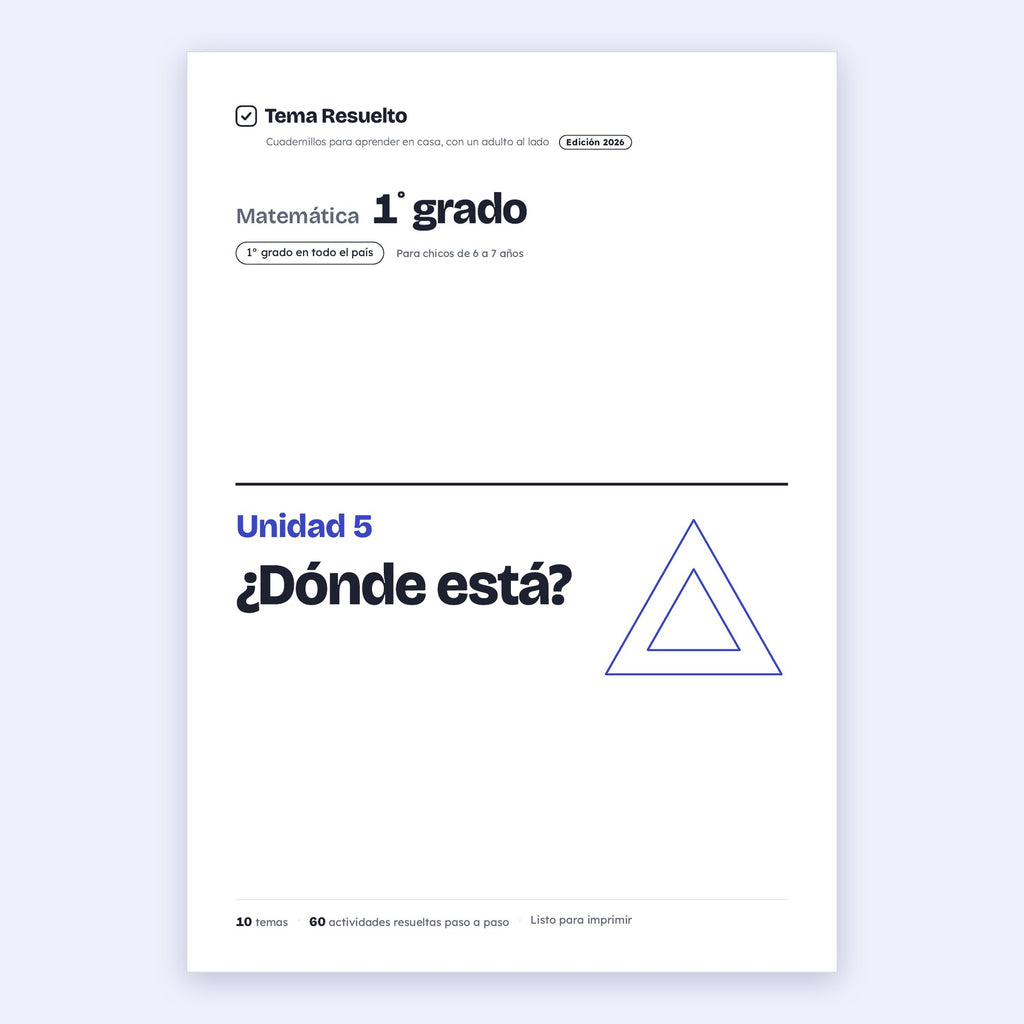 1er grado · Unidad 5: ¿Dónde está?