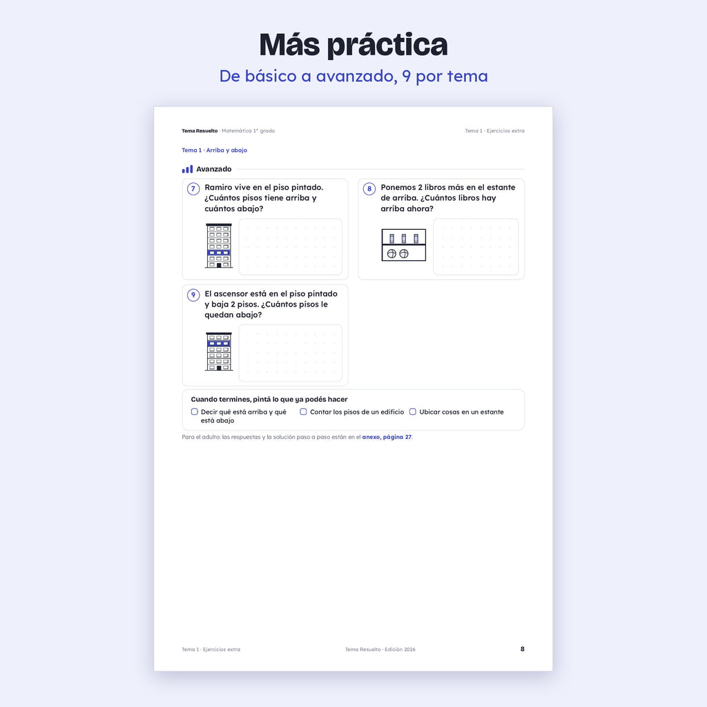 1er grado · Unidad 5: Ejercicios extra