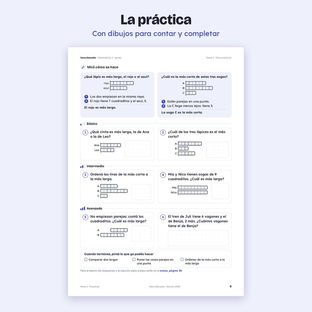1er grado · Unidad 6: Medimos y calculamos
