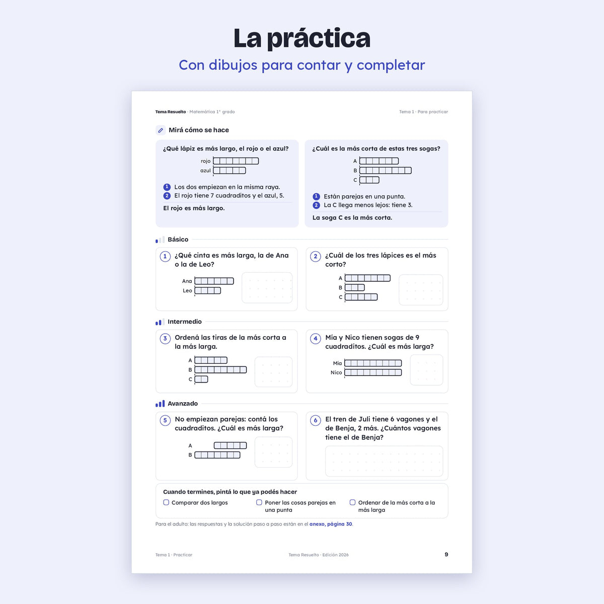 1er grado · Unidad 6: Medimos y calculamos
