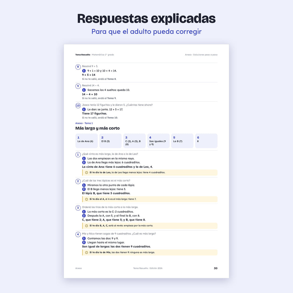 1er grado · Unidad 6: Medimos y calculamos
