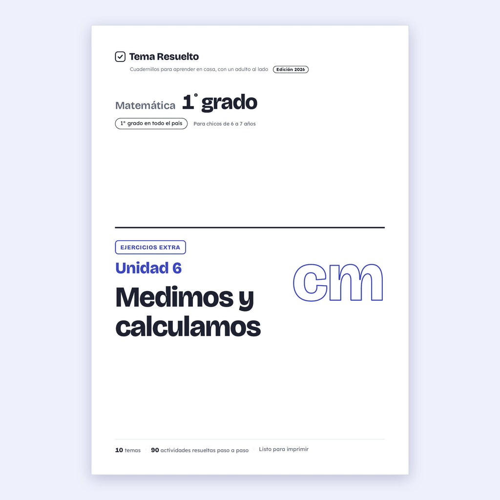 1er grado · Unidad 6: Ejercicios extra