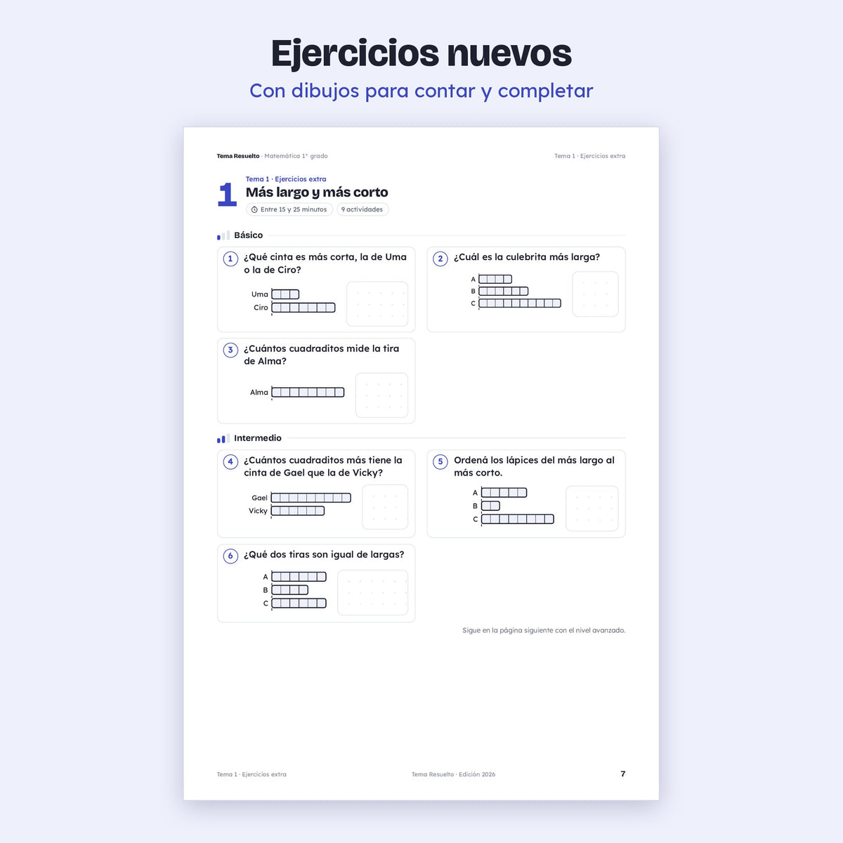 1er grado · Unidad 6: Ejercicios extra