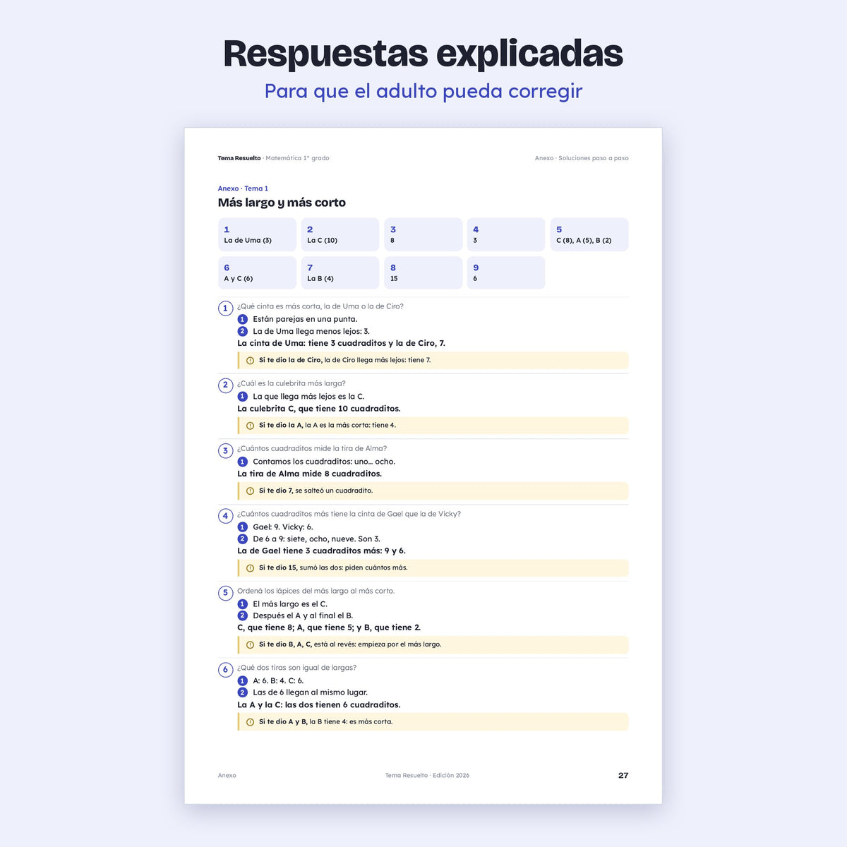 1er grado · Unidad 6: Ejercicios extra