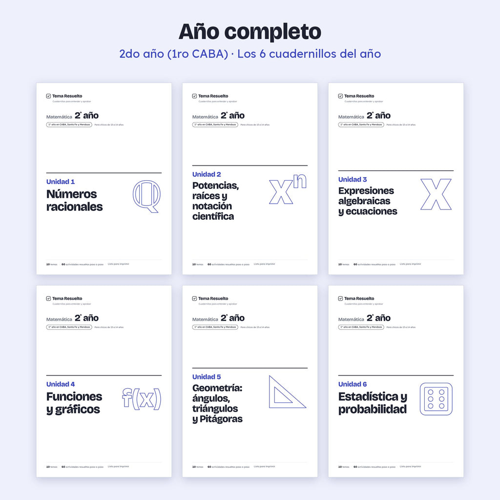 2do año (1ro CABA) · Año completo – Portadas de los cuadernillos