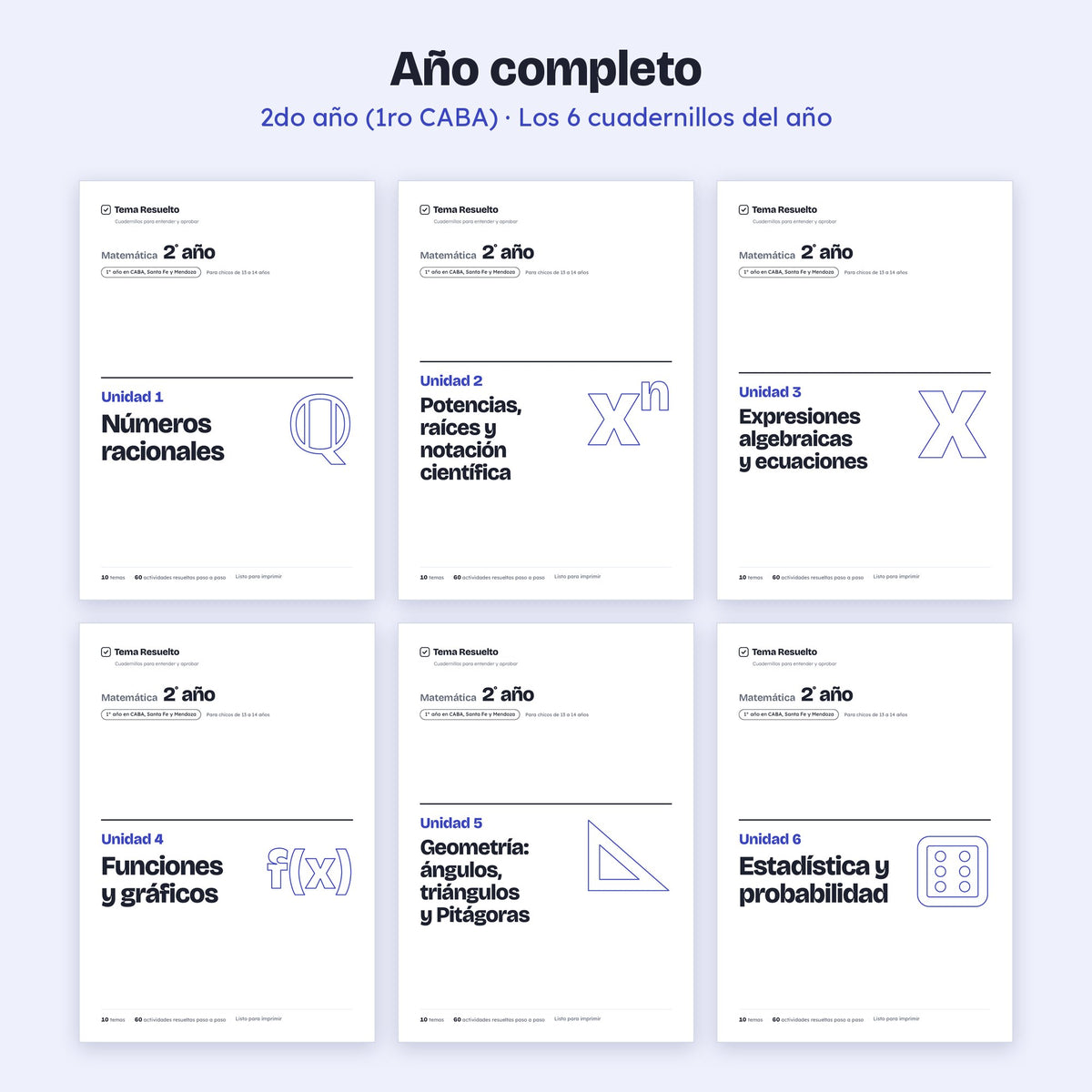 2do año (1ro CABA) · Año completo – Portadas de los cuadernillos