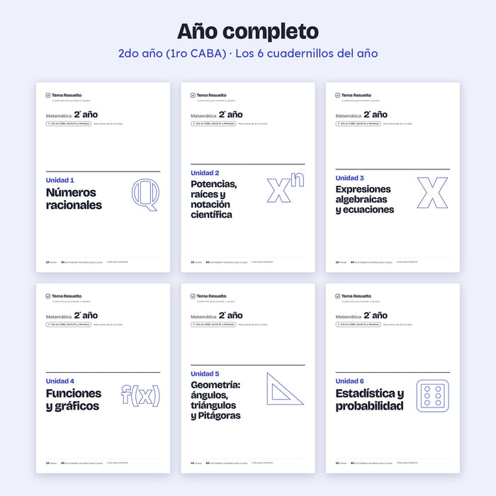 2do año (1ro CABA) · Año completo – Portadas de los cuadernillos