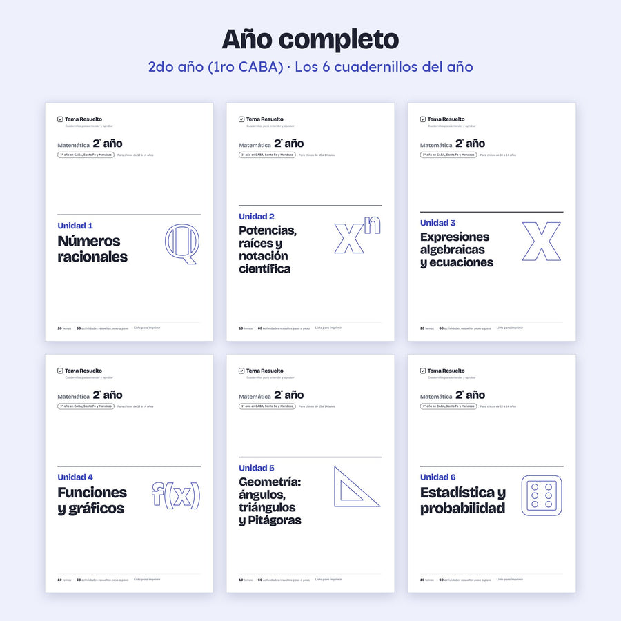 2do año (1ro CABA) · Año completo – Portadas de los cuadernillos
