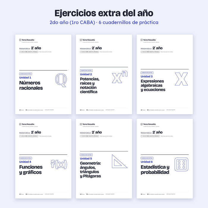 2do año (1ro CABA) · Ejercicios extra del año – Portadas de los cuadernillos