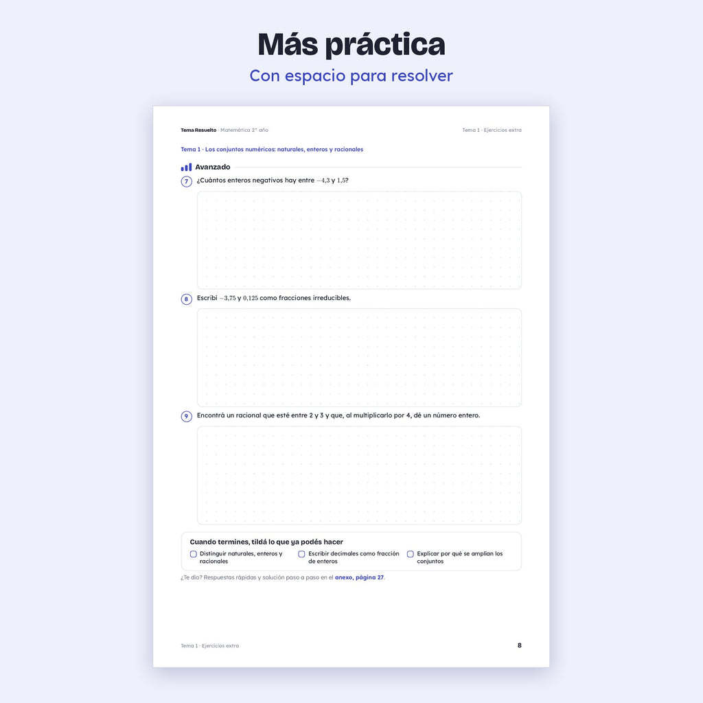 2do año (1ro CABA) · Ejercicios extra del año – Más ejercicios de práctica
