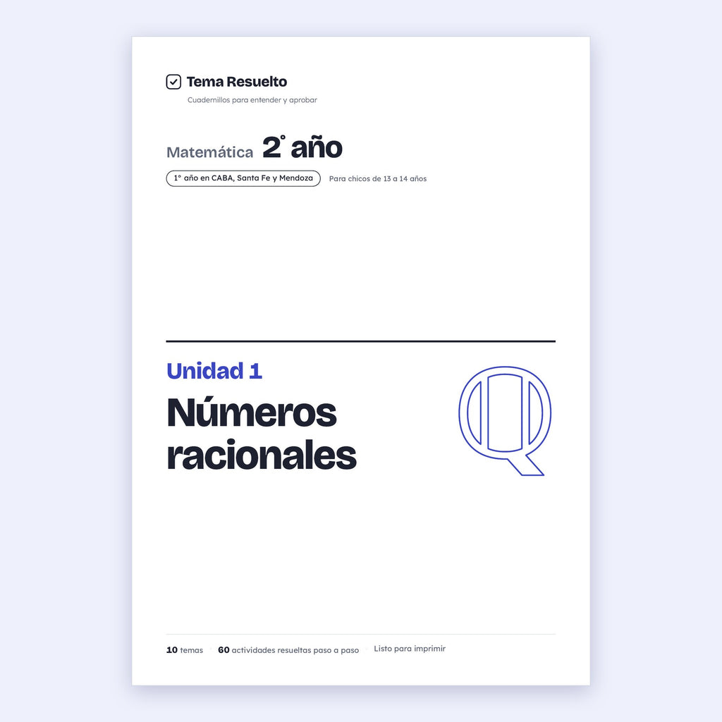 2do año (1ro CABA) · Unidad 1: Racionales – Portada