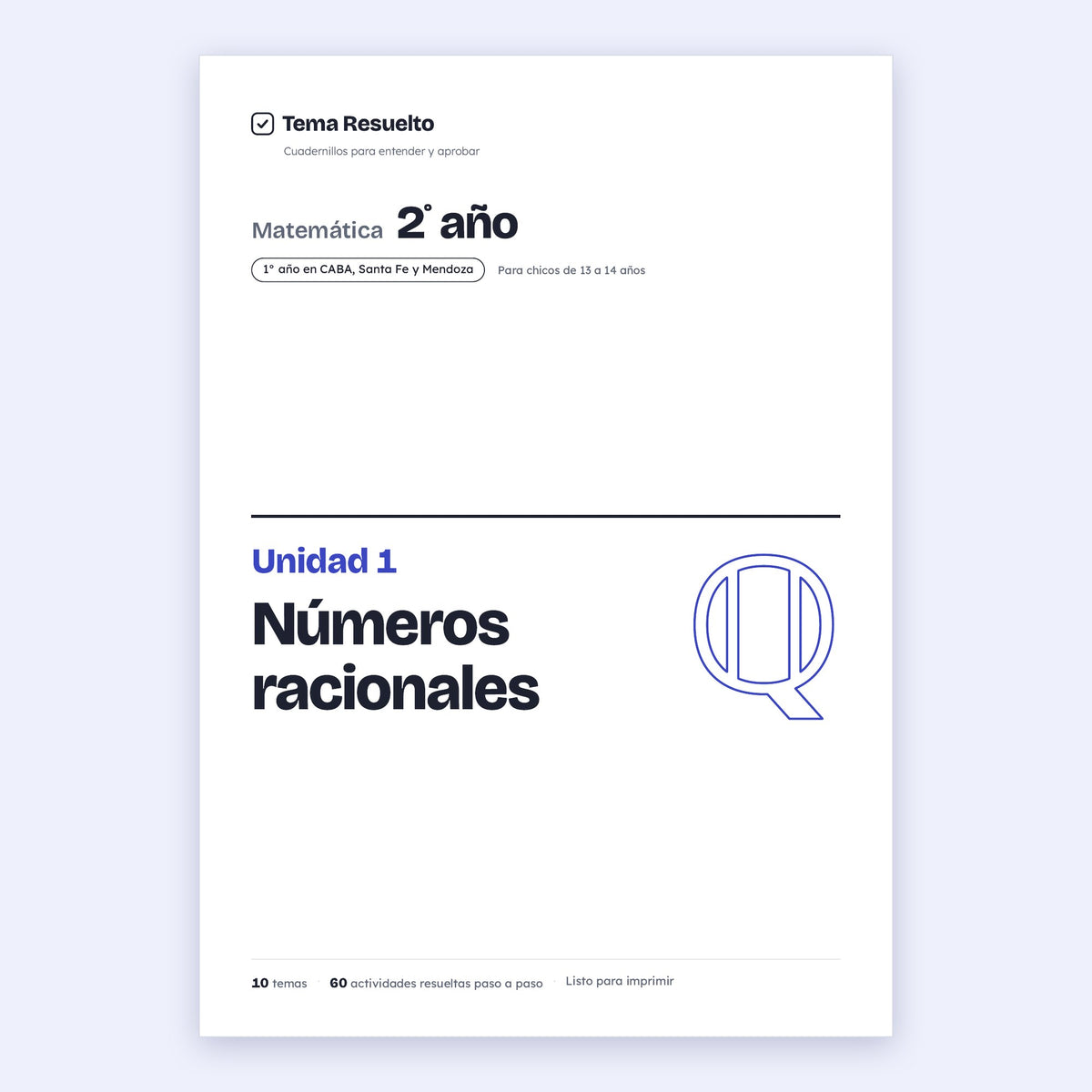 2do año (1ro CABA) · Unidad 1: Racionales – Portada