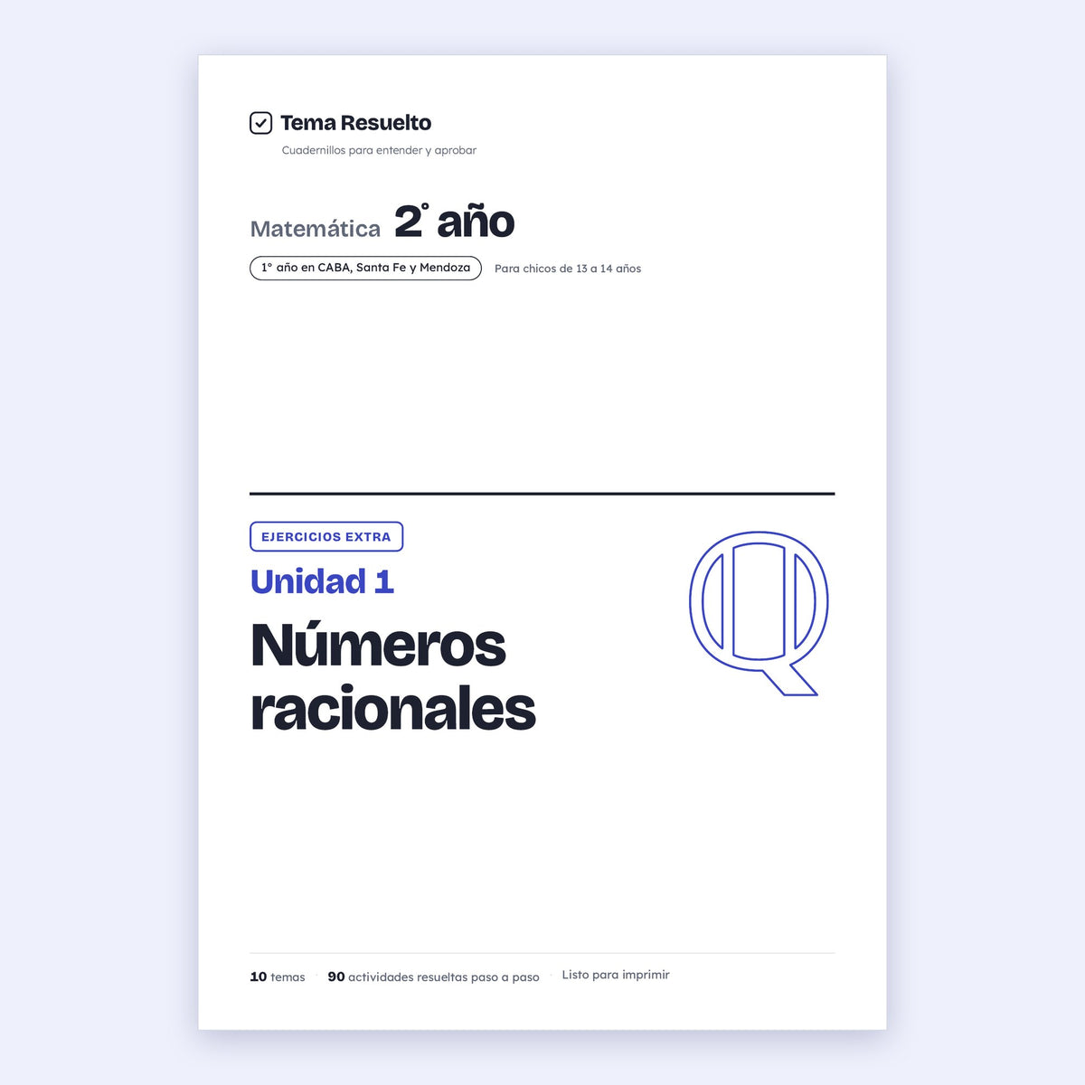 2do año (1ro CABA) · Unidad 1: Ejercicios extra – Portada