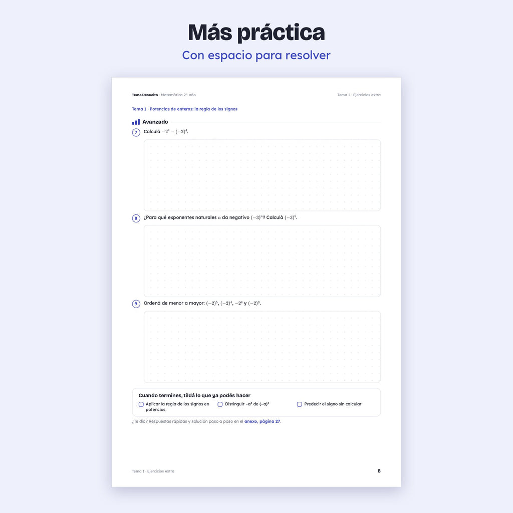2do año (1ro CABA) · Unidad 2: Ejercicios extra – Más ejercicios de práctica
