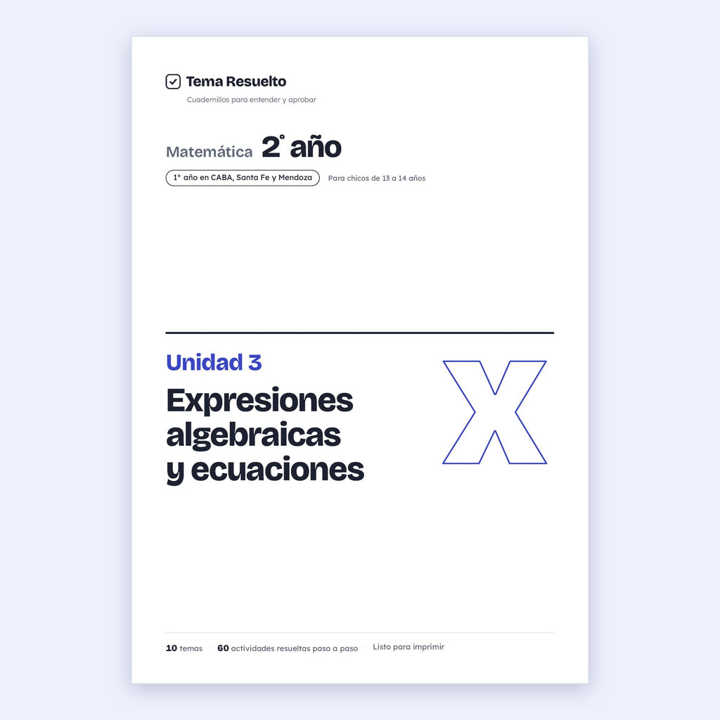 2do año (1ro CABA) · Unidad 3: Ecuaciones – Portada