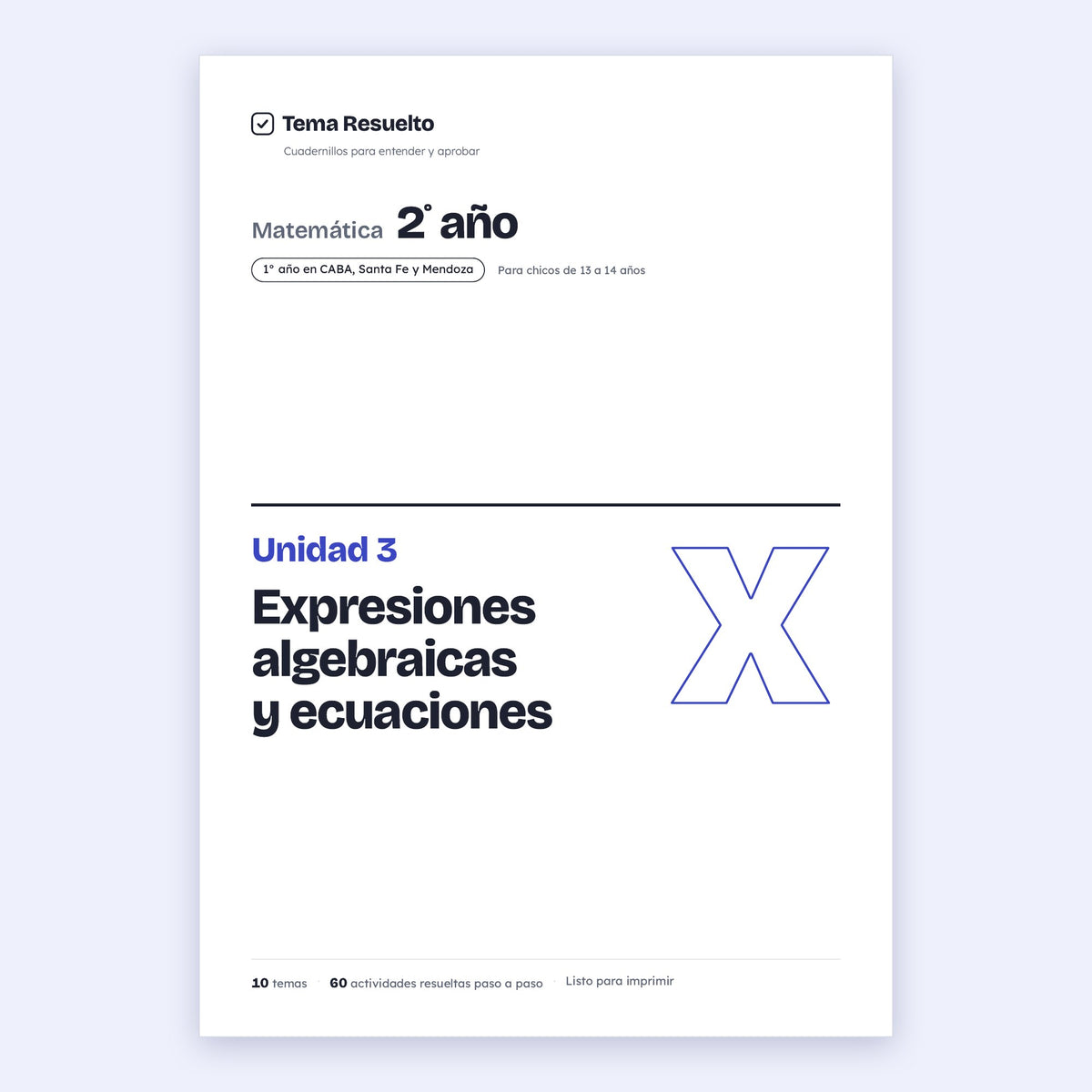2do año (1ro CABA) · Unidad 3: Ecuaciones – Portada