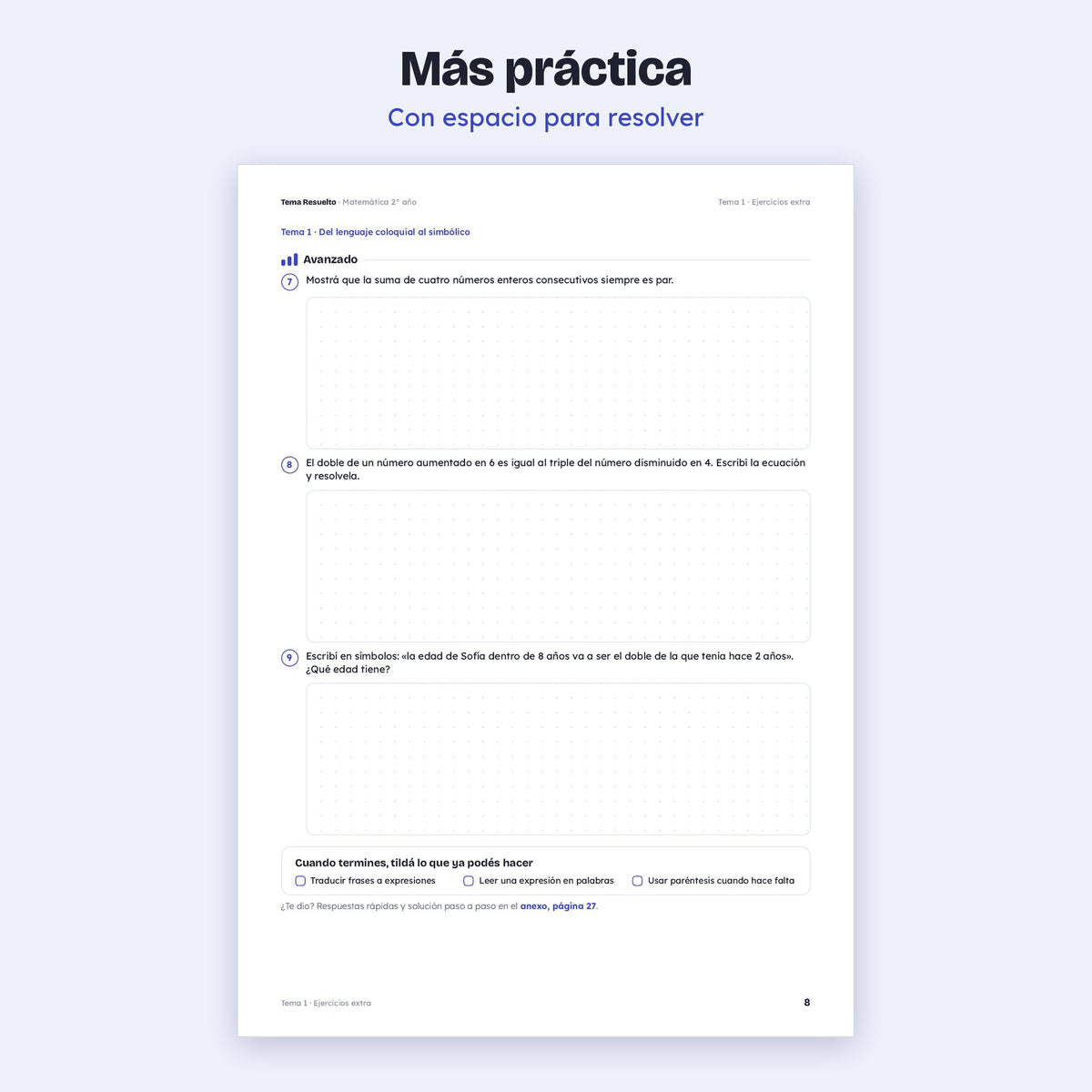 2do año (1ro CABA) · Unidad 3: Ejercicios extra – Más ejercicios de práctica